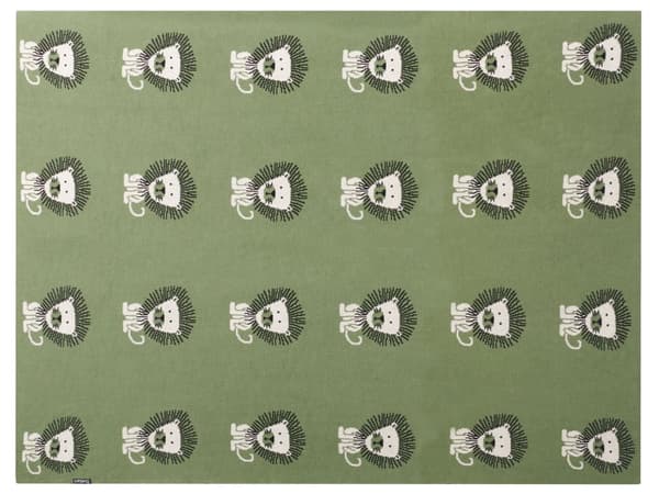Barnepledd Grønn Bomull 130 x 180 cm Sengeteppe Koselig Løvermønster Soverom Barnerom Moderne Design