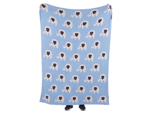 Børnetæppe Blå Bomuld 130 x 180 cm Sengetæppe Hyggeligt Panda-mønster Soveværelse Børneværelse Moderne design
