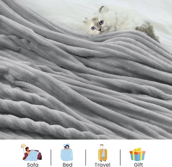 Rootz flanell fleecefilt - Randigt mjukt täcke - Mysigt plagg - 280g/m² - 150x200cm / 220x240cm