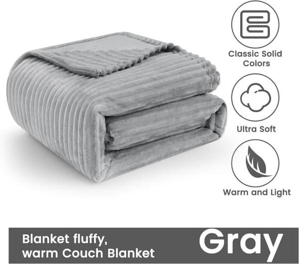 Rootz flanell fleecefilt - Randigt mjukt täcke - Mysigt plagg - 280g/m² - 150x200cm / 220x240cm