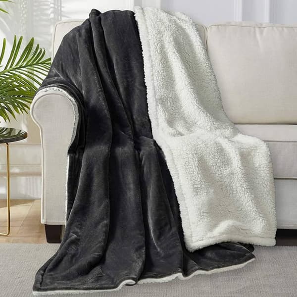 Rootz Flanell Sherpa-filt - Vändbart inlägg - Sängöverdrag i fleece - Hudvänlig - 150cm x 200cm / 220cm x 240cm