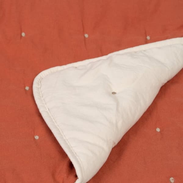 Sängöverdrag 270 x 280 cm Beige Mörkröd