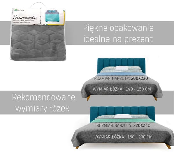 Tæppe Diamante Mint & Grå 2.20*2.40
