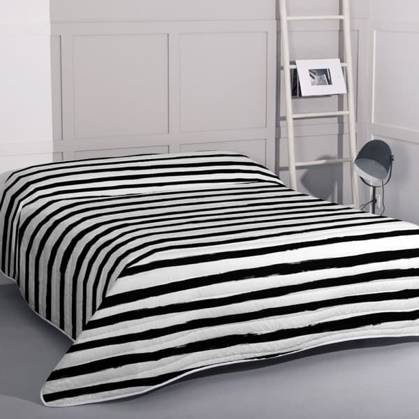 Sengetæppe (vattæppe) HappyFriday Blanc Stripes Multifarvet 260 x 260 cm
