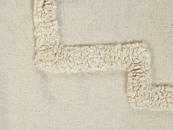 Filt Beige Bomull 200 x 220 cm Stor Filt Säng Pläd Tuftat Mönster Boho Stil