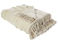 Miniatyrbild 1 av 6: Filt Beige Bomull 200 x 220 cm Stor Filt Säng Pläd Tuftat Mönster Boho Stil