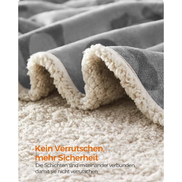 Rootz vedenpitävä koiranpeitto - Pet Throw - Sherpa-peitto - TPU-kalvo - Pörröinen sängynpeite - 127cm x 101cm - Kevyt harmaa peitto