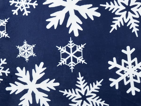 Filt Pläd Blå och Vit Flanell 150 x 200 cm Vinter Fluffig Vintersäsong Snöflinga Mönster