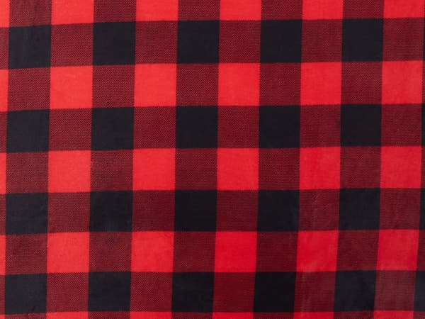 Pledd Rød Svart Flanell 150 x 200 cm Vendbart design Rutete mønster Sengeteppe Dekorasjon Interiør Tekstiler