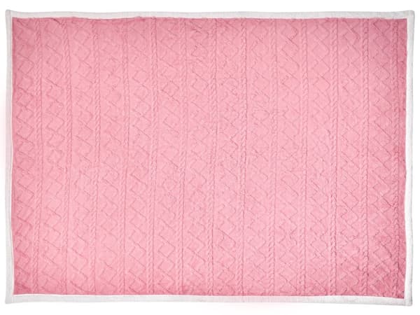 Pledd Rosa Hvit 150 x 200 cm Vendbart design Geometrisk mønster Sengeteppe Dekorasjon Interiør Tekstiler