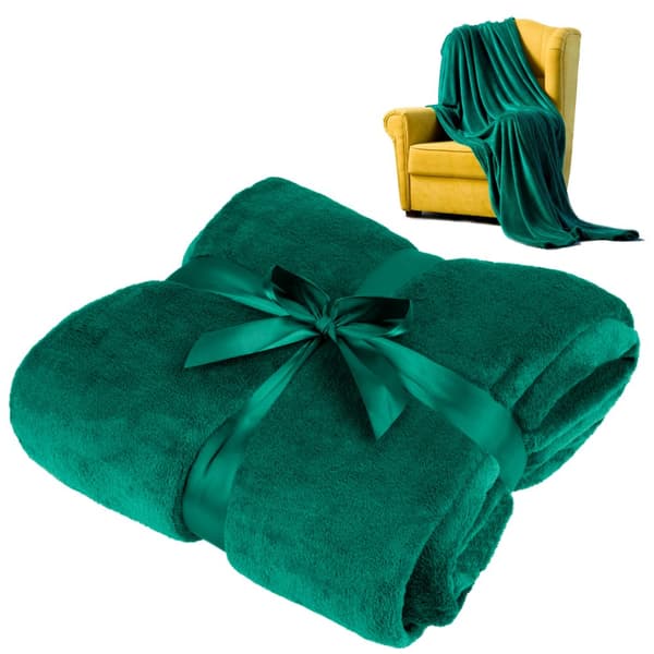 Fleece tæppe 200x220 cm TEESA - grøn