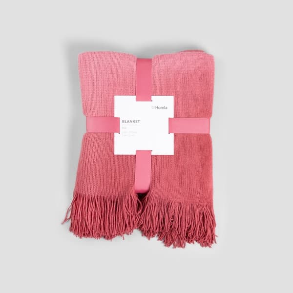 Tæppe | FINNER | ombre blød pink med frynser | 130x170cm | 734526