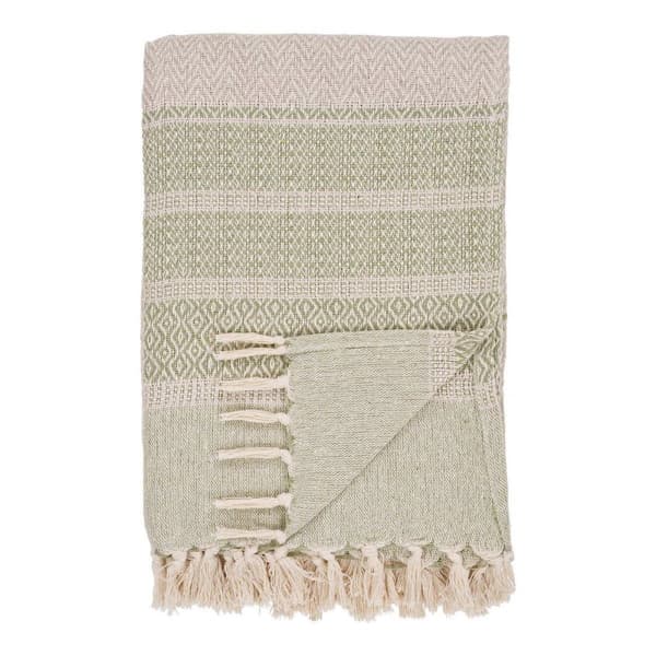 Rootz Manisa Plaid Throw Filt - Mjuk mysig filt - Grön soffa -täckning - Lägger till värme och struktur - 130 cm x 180 cm x 0,5 cm