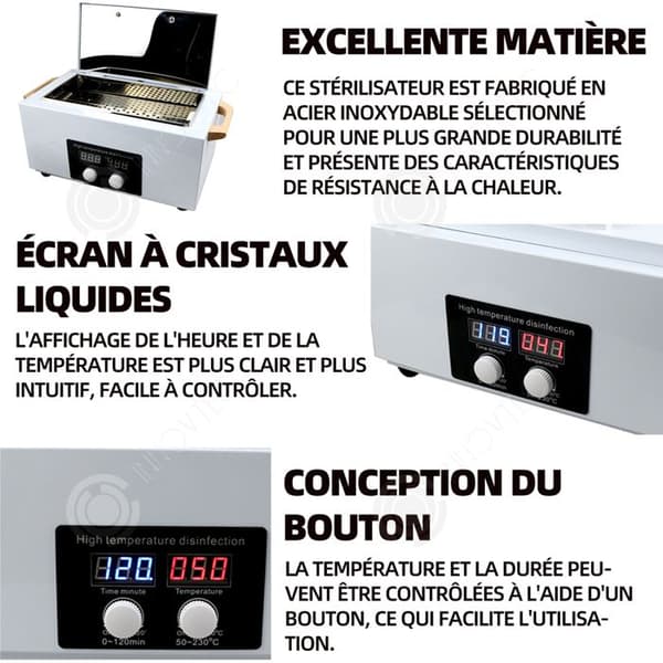 INN luftsterilisator 36x20x20cm varm 230 grader celsius maximal temperatur professionell sterilisator timer sterilisator