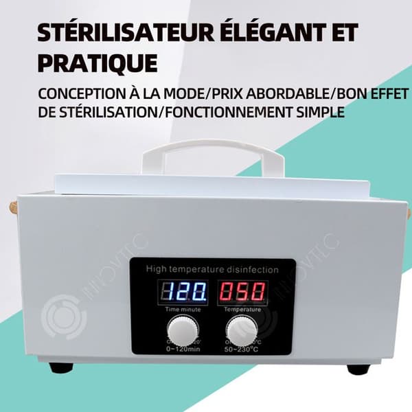 INN luftsterilisator 36x20x20cm varm 230 grader celsius maximal temperatur professionell sterilisator timer sterilisator