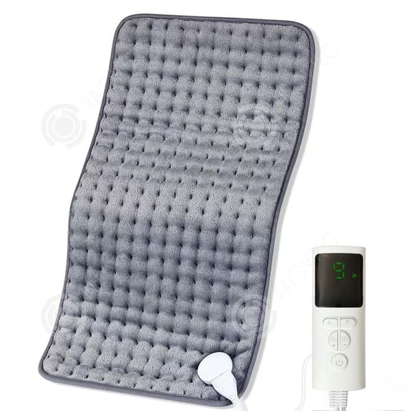 INN Värmedyna 30x60cm 75W elektriskt mikrofleeceöverdrag, maskintvättbar fjärrkontroll multifunktionell värmegrå