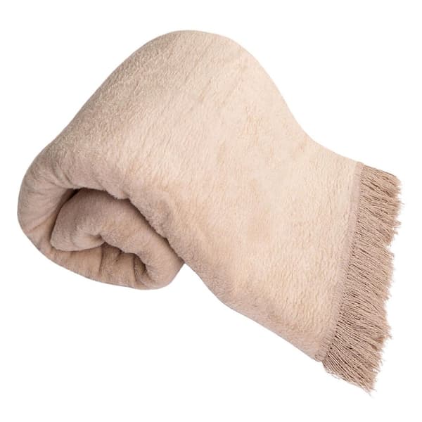 Bomuld-akryl tæppe 150x200 Darymex glat lys beige