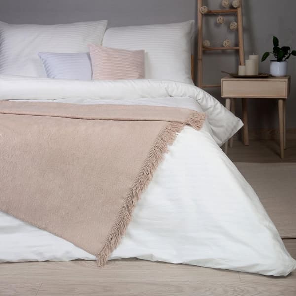 Bomuld-akryl tæppe 150x200 Darymex glat lys beige