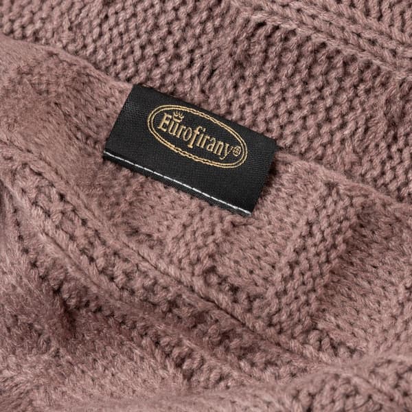Tæppekast AKRYL-2 130x170 Eurofirany pink sweater med fletninger