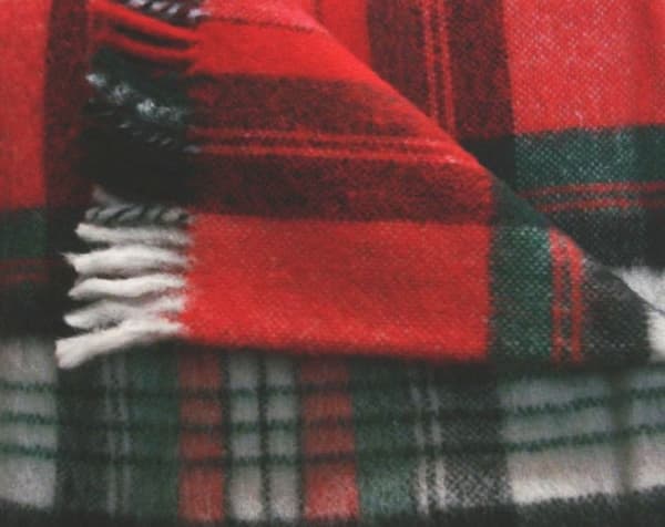 Uldtæppe med frynser 100% ULD tartan plaid