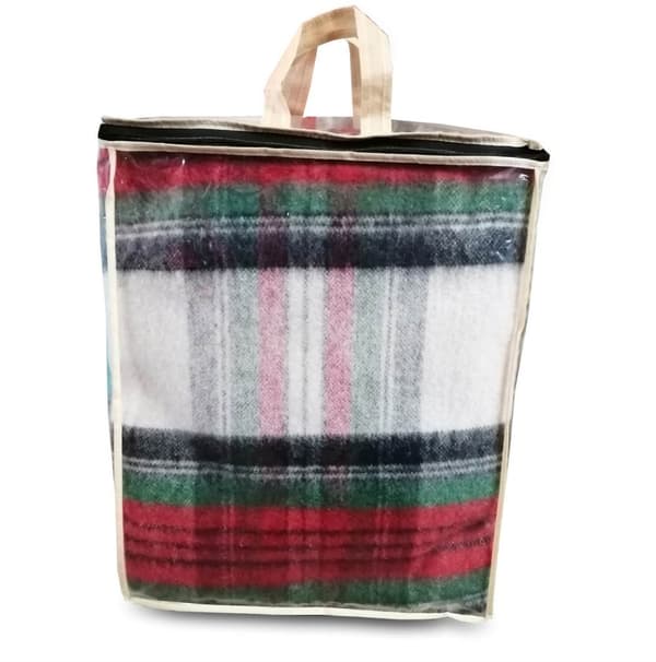 Uldtæppe med frynser 100% ULD tartan plaid