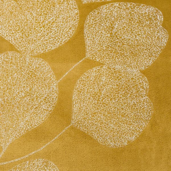 Tæppe GINKO2 150x200 Eurofirany honning med gyldne eukalyptus grene