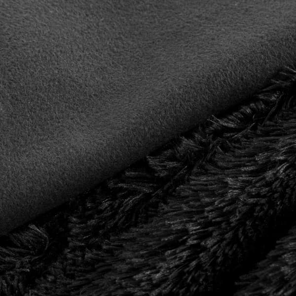 TIFANY tæppe 70x160 Design91 sort med pelsstruktur