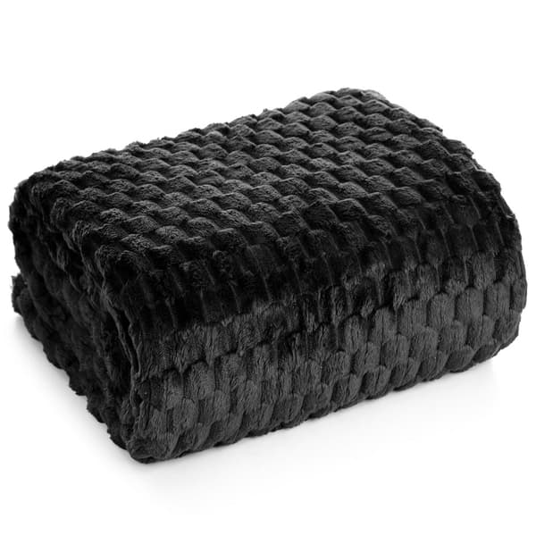 Tæppe CINDY6 150x200 Design91 fluffy sort med 3D rumlig prægning