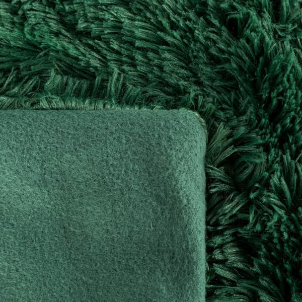 TIFANY 170x210 Design91 tæppe mørkegrøn med pelsstruktur