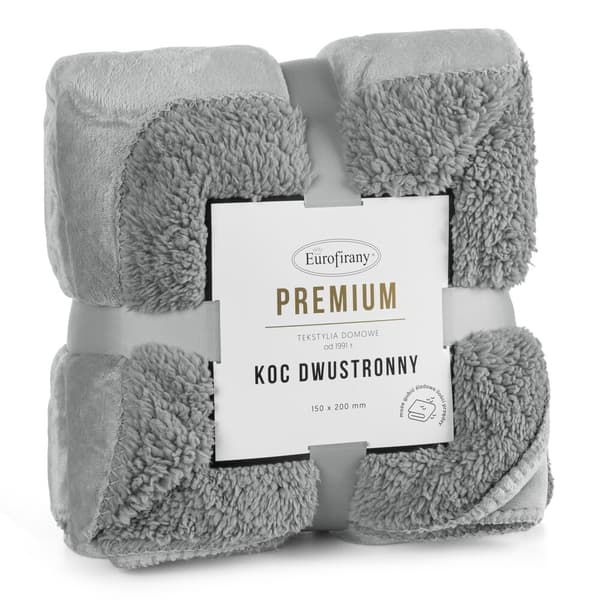 Tæppe TEDY 150x200 Eurofirany sølv blød boucle + varm fleece