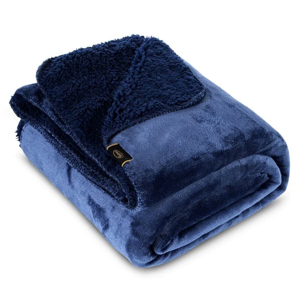 Tæppe TEDY 150x200 Eurofirany marineblå blød boucle + varm fleece