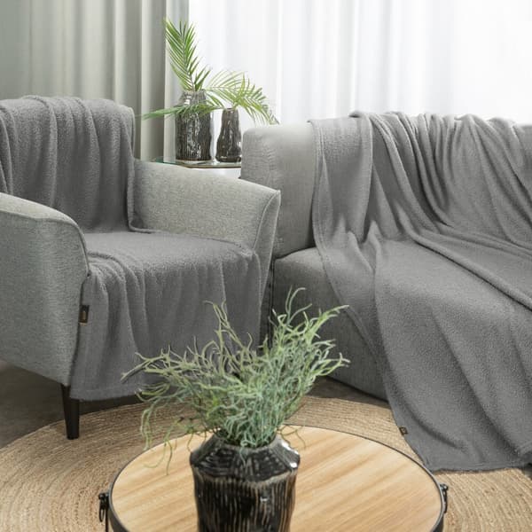 Filt överkast BUKLA 70x160 Eurofirany silver mjukt varmt lamm