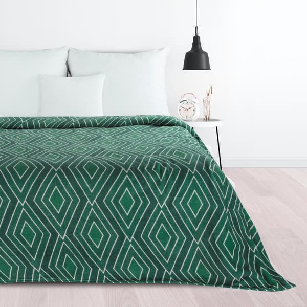 Filtkast GEO 150x200 Design91 grönt geometriskt motiv