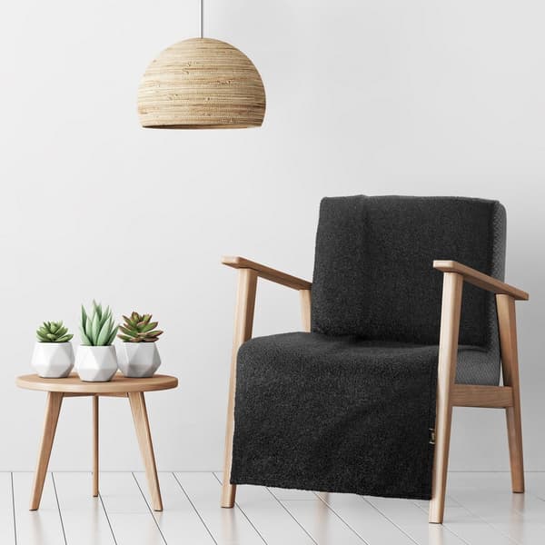 Peitto päiväpeite BUKLA 70x160 Eurofirany musta pehmeä lämmin lammas