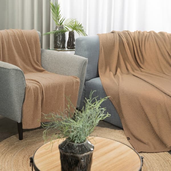 Tæppe sengetæppe BUKLA 150x200 Eurofirany beige blødt varmt lam