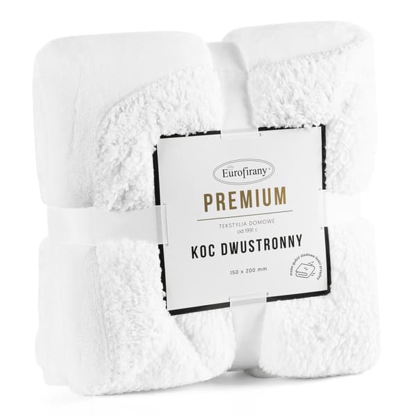 Tæppe TEDY 150x200 Eurofirany hvid blød boucle + varm fleece