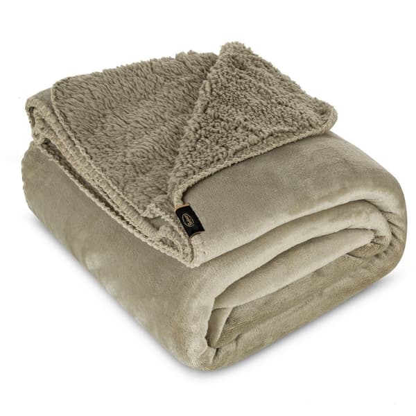 Filt TEDY 200x220 Eurofirany beige mjuk boucle + varm fleece