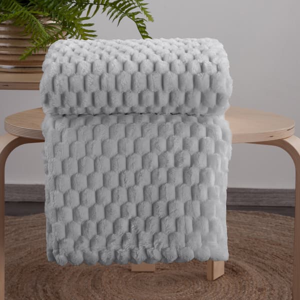 Tæppe CINDY6 150x200 Design91 sølv med 3D rumlig prægning