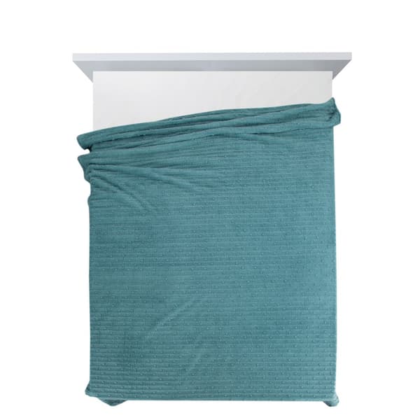 Tæppekast LISA 70x160 Design91 mint jacquardvævning i striber og bobler