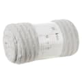 Miniatyrbillede 3 af 8: Tæppekast FISA 150x200 Design91 sølv jacquardvævning med striber og bobler