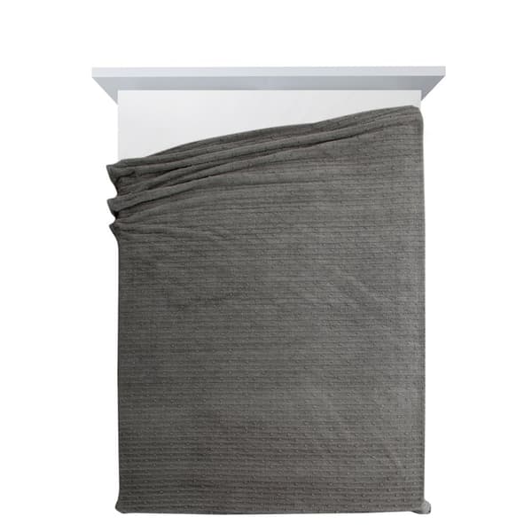 Tæppekast LISA 150x200 Design91 stål jacquardvævning i striber og bobler