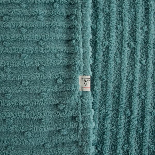 Tæppekast LISA 130x170 Design91 mint jacquardvævning i striber og bobler