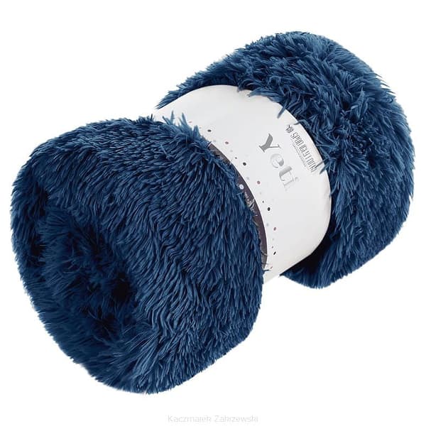Tæppe sengetæppe YETI 150x200 shaggy pelsstruktur marineblå