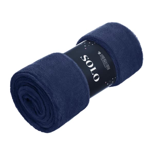 Solo 150x200 marineblå mikrofiber tæppe