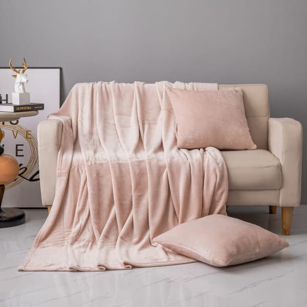 Tæppe microfiber kast Solo 150x200 pudder pink