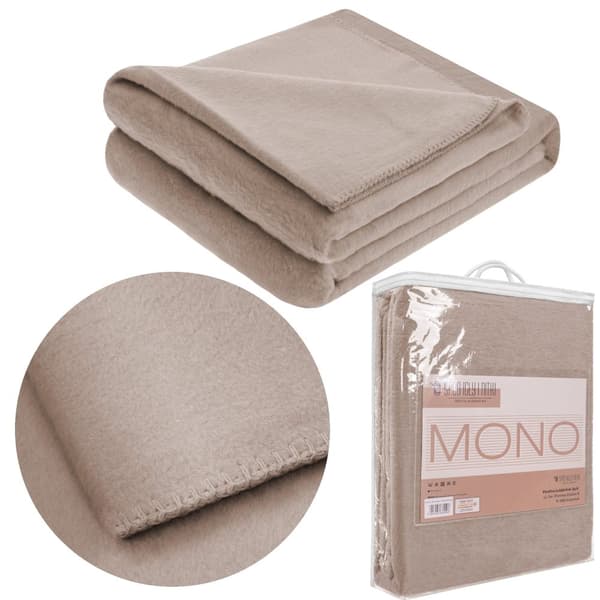 Bomuld-akryl tæppe MONO 150x200 mørk beige