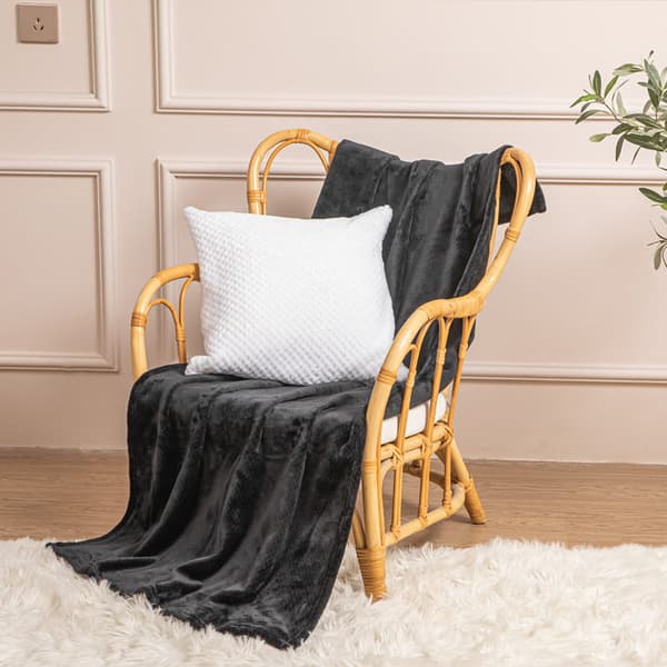 Mikrofiber tæppebetræk til lænestol WILLY 70x150 sort