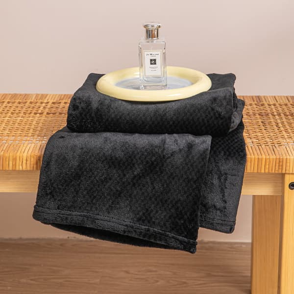 Mikrofiber tæppebetræk til lænestol WILLY 70x150 sort
