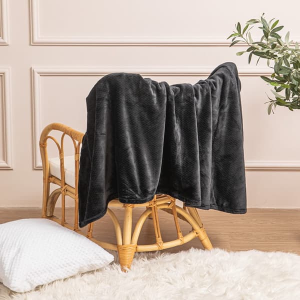 Mikrofiber tæppebetræk til lænestol WILLY 70x150 sort