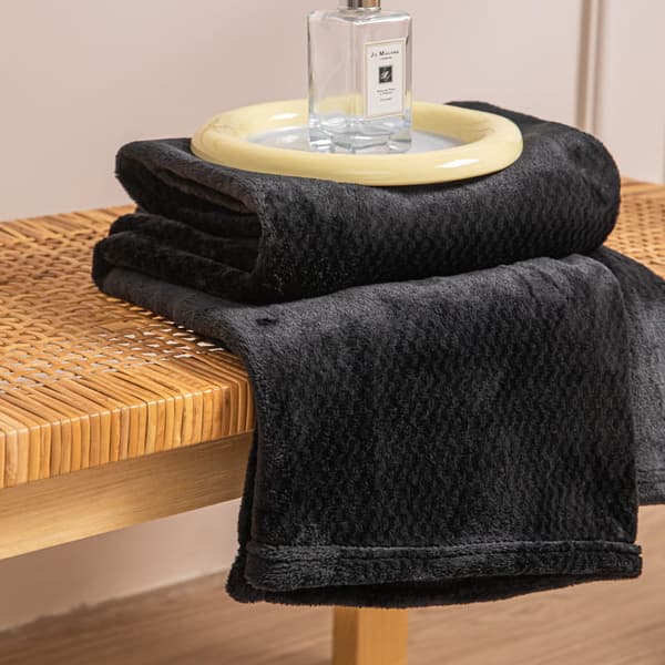 Mikrofiber tæppebetræk til lænestol WILLY 70x150 sort